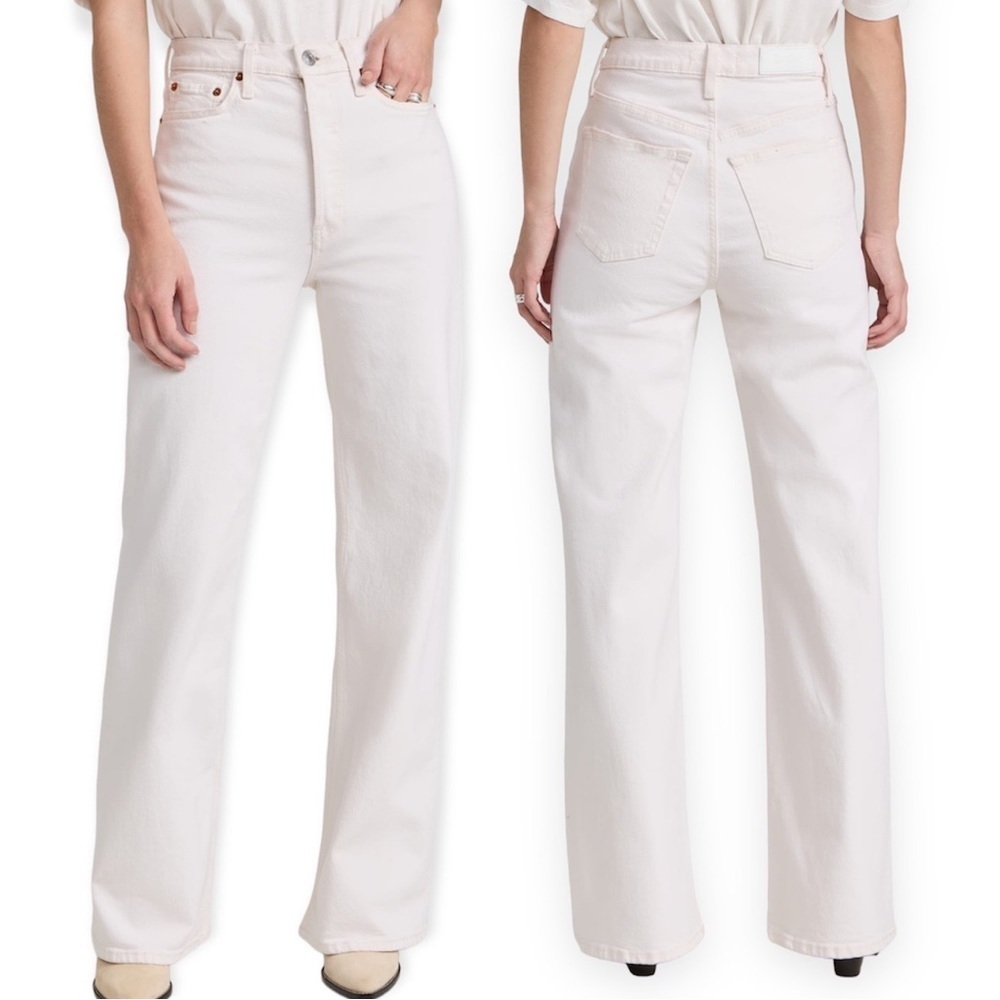 REDONE 70's Bootcut High Waist White Designer Classic Casual Denim Jeans 29 NWT